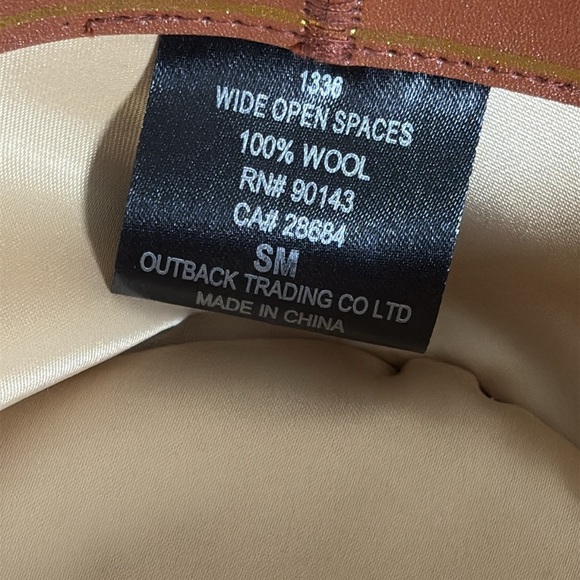 Outback Trading Company Wool Tassy Crusher Cowboy Hat UPF Protection Brown S/M - Picture 9 of 14